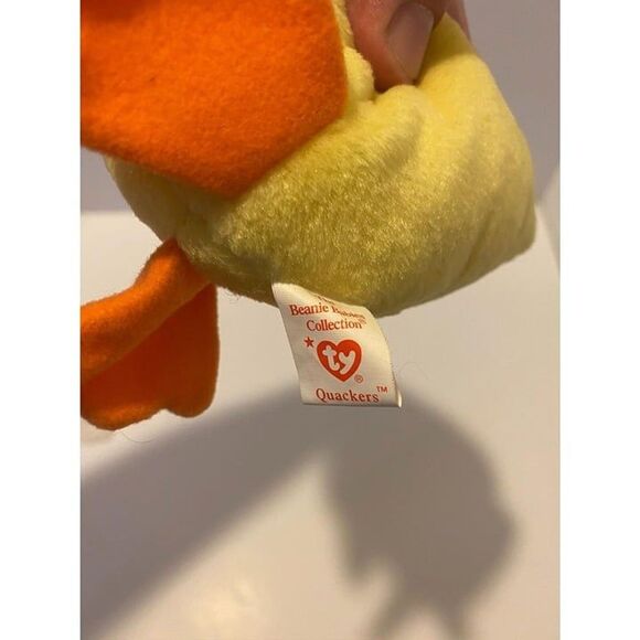 Ty 1994 The Beanie Baby Quackers the Duck Collectible Plush Toy - Picture 7 of 8